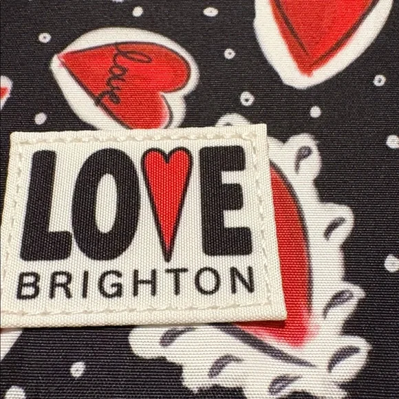 Brighton Black Cosmetic Case with Red Heart Motif - Picture 2 of 7